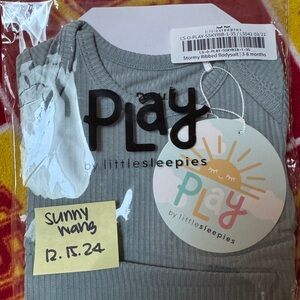 Little Sleepies Play Ribbed Bodysuit - Stormy Gray